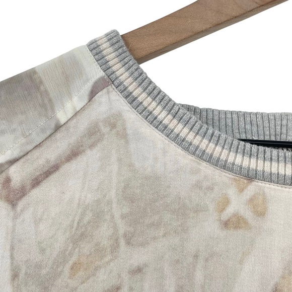 Anthropologie x Tiny Valetta Top Loungewear Neutral Patchwork Short Sleeve | XS - Picture 9 of 13